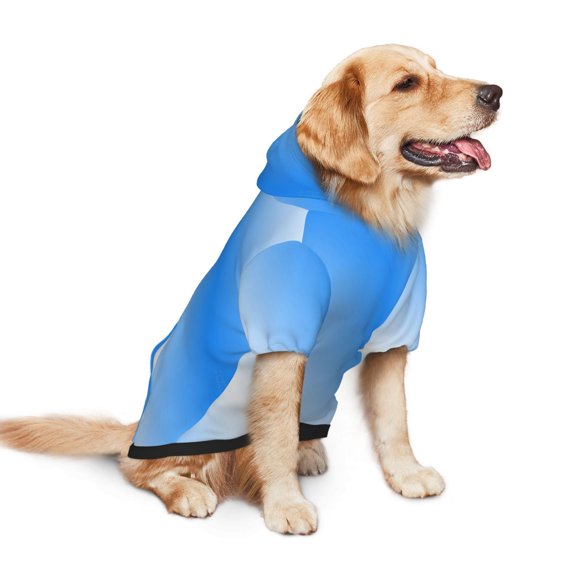 Dog Hoodie Pet Clothes White Blue Gradient Sweater Sweatshirts Pullover Coat for Large Medium Dogs Large