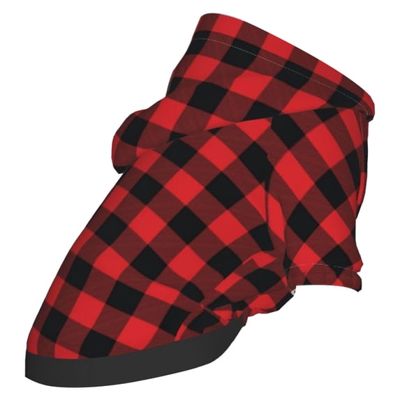 Dog Hoodie, Soft and Warm Dog Hoodie Sweater Plaid Dog Basic Winter Coat, Cold Weather Clothes Vest with 5 Sizes,Red,L