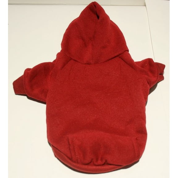 Dog Hoodie Sweater Jacket Coat Clothes Classic Basic Hooded 7" Back MAROON