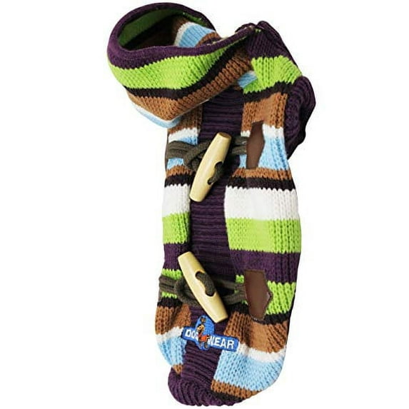 Dog Hoodie Sweater Knitted Pullover Warm Winter Clothing Colorful Stripes