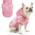 thumbnail image 1 of Dog Hoodie Sweaters for Small Medium Dogs- Warm Fall Winter Fleece Jacket for Cold Weather, Soft Velour Hooded Coat with Leash Hole & Pocket, Puppy Sweatshirt Clothes Bulldog Schnauzer, Pink, 1 of 9