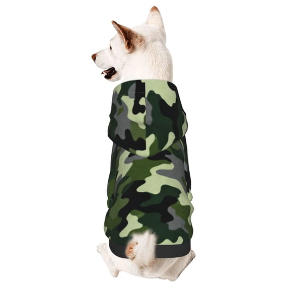 Dog Hoodie Sweatshirts Army Camouflage Pet Clothes Hoodies with Hat Coat for Small Dog X-Large