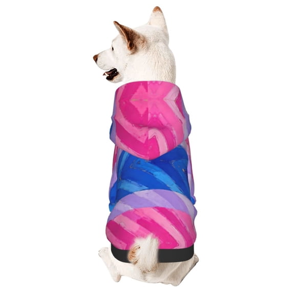 Dog Hoodie Sweatshirts Bisexual Pride Flag Pet Clothes Hoodies with Hat Coat for Small Dog Large