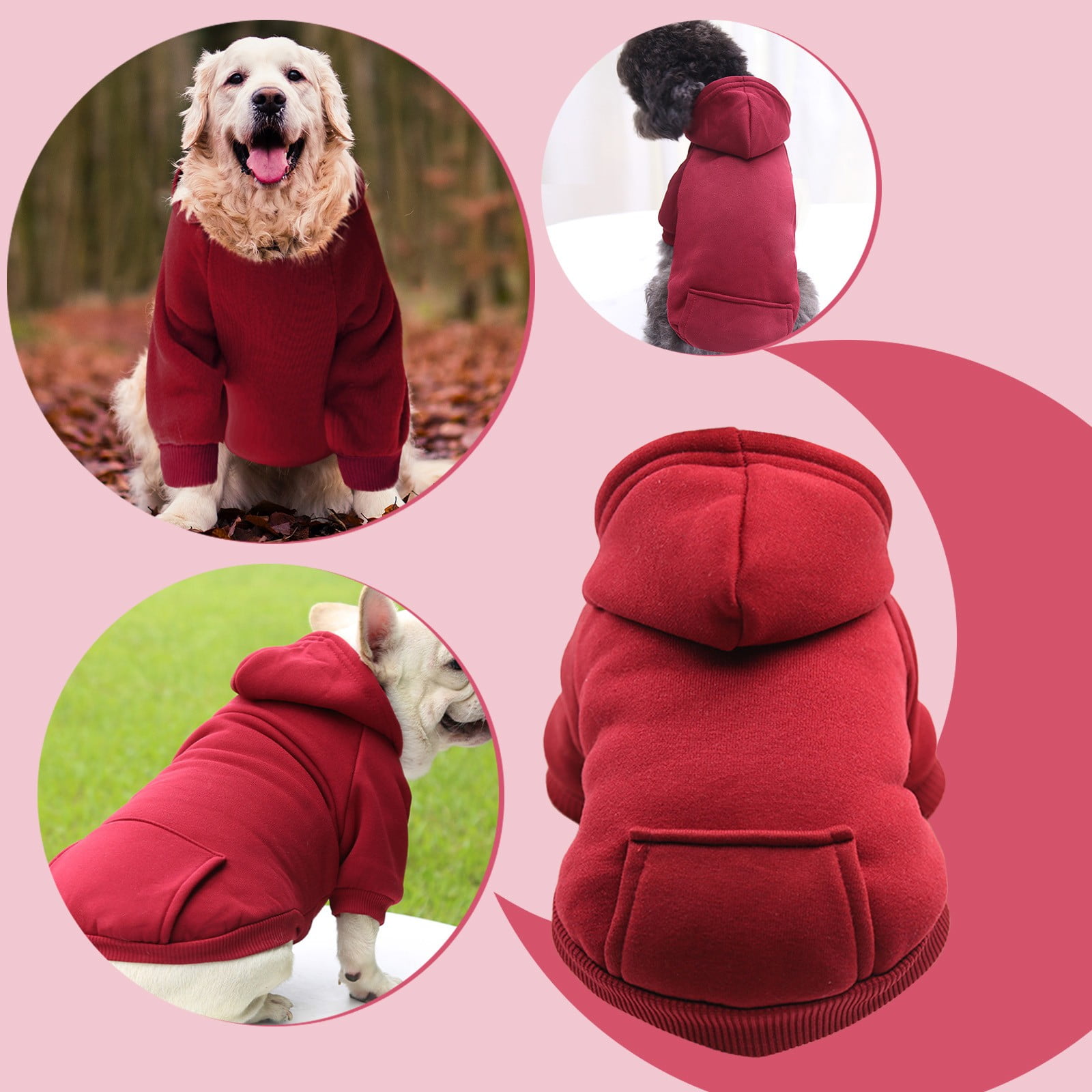 Dog Hoodie With Pocket Fall Winter Warm Sweater Puppy Clothes For