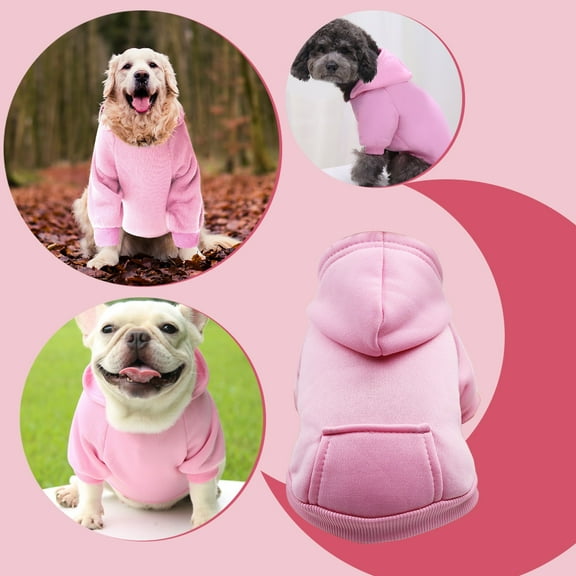 Dog Hoodie with Pocket - Fall Winter Warm Sweater Puppy Clothes for Small Medium Dogs Boy Girl