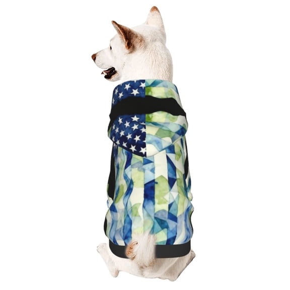 Dog Hoodies Sweatshirts Army Camouflage Flag Small Dogs Puppy Clothes Coat X-Large