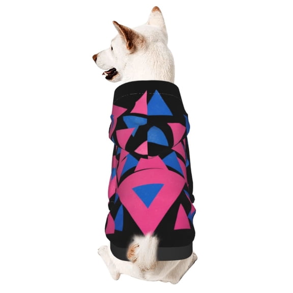 Dog Hoodies Sweatshirts Bisexual Pride Triangles Flag Small Dogs Puppy Clothes Coat X-Large