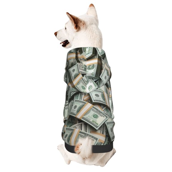 Dog Hoodies Sweatshirts Dollars Pattern Small Dogs Puppy Clothes Coat Medium