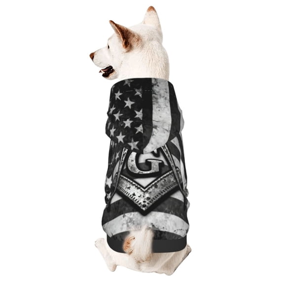 Dog Hoodies Sweatshirts Freemason America Flag Small Dogs Puppy Clothes Coat X-Large