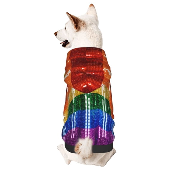 Dog Hoodies Sweatshirts Gay Pride Rainbow Flag Small Dogs Puppy Clothes Coat XX-Large