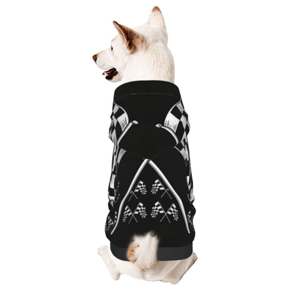Dog Hoodies Sweatshirts Racing Checkered Flag Small Dogs Puppy Clothes Coat Small