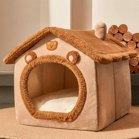 Dog House Under 5 ! Kadlawus Indoor Foldable Soft Kennel Bed Warm Cat House Puppy Cave with Cushion for Small Medium Large Dogs Cats Pet Bed Comfortable