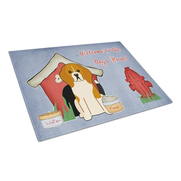 Dog House Collection Beagle Tricolor Glass Cutting Board Large