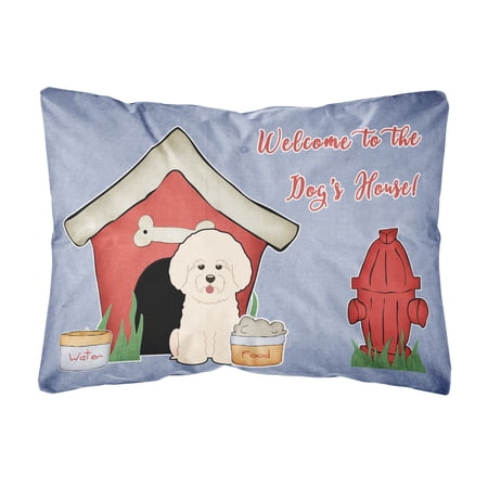 Dog House Collection Bichon Frise Canvas Fabric Decorative Pillow