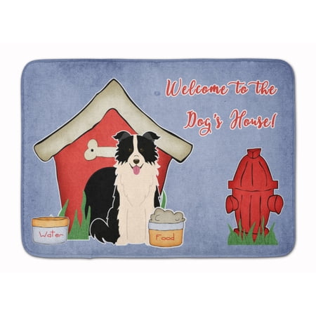 Dog House Collection Border Collie Black White Machine Washable Memory Foam Mat