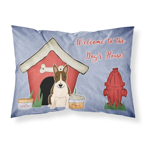 Dog House Collection Bull Terrier Dark Brindle Fabric Standard Pillowcase