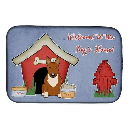 Dog House Collection Bull Terrier Red Dish Drying Mat