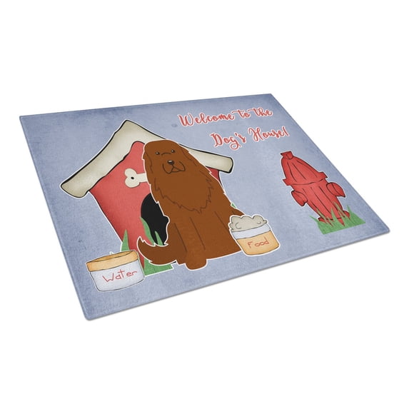 Dog House Collection Caucasian Shepherd Dog Glass Cutting Board Large