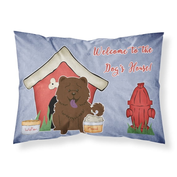 Dog House Collection Chow Chow Chocolate Fabric Standard Pillowcase