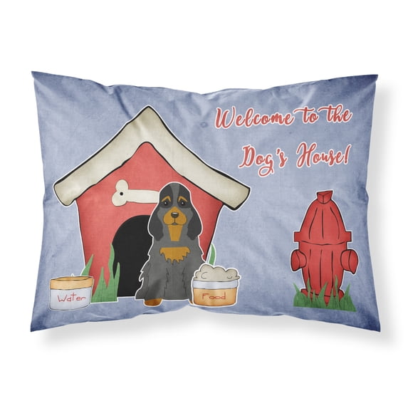 Dog House Collection Cocker Spaniel Black Tan Fabric Standard Pillowcase