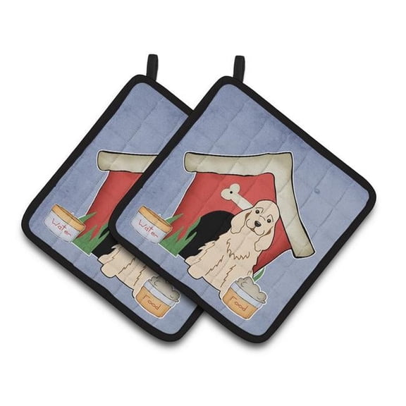Dog House Collection Cocker Spaniel Buff Pair of Pot Holders