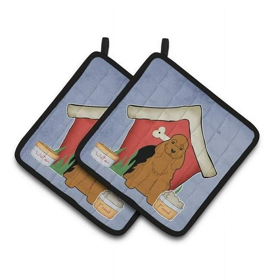 Dog House Collection Cocker Spaniel Red Pair of Pot Holders