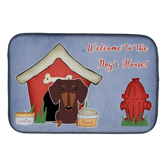 Dog House Collection Dachshund Chocolate Dish Drying Mat