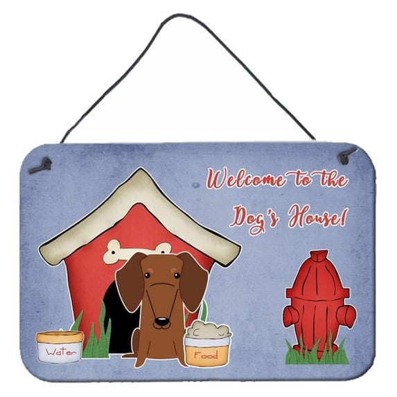 Dog House Collection Dachshund Red & Brown Wall or Door Hanging Prints