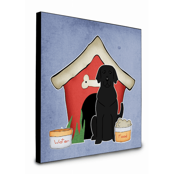 Carolines Treasures 8 x 8 x 0.625 in. Dog House Collection Black Labrador Artwork Panel Wall Decor