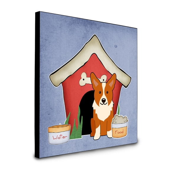 Carolines Treasures BB2854UP88 8 x 8 x 0.625 in. Dog House Collection Corgi Artwork Panel Wall Decor