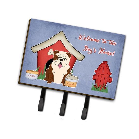 Dog House Collection English Bulldog Brindle White Leash or Key Holder