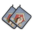thumbnail image 1 of Dog House Collection English Bulldog Brindle White Pair of Pot Holders, 1 of 3