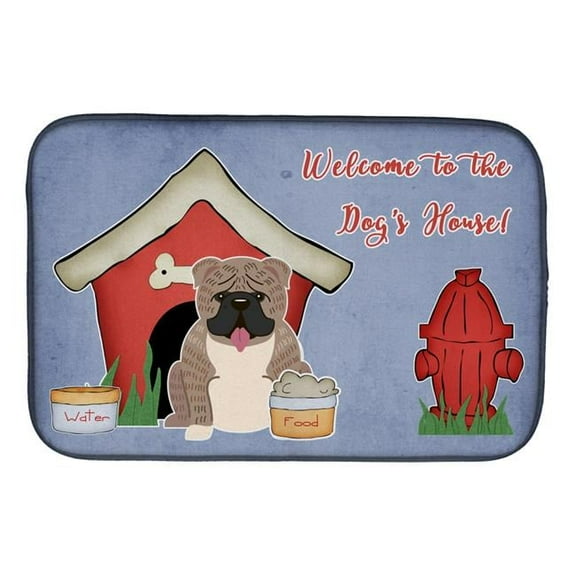 Dog House Collection English Bulldog Grey Brindle Dish Drying Mat