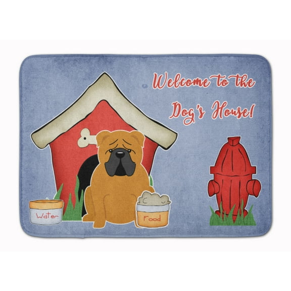 Dog House Collection English Bulldog Red Machine Washable Memory Foam Mat