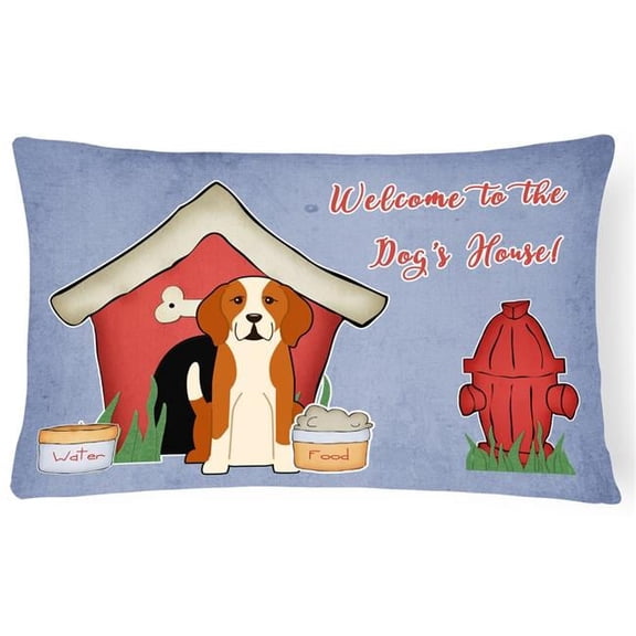 Dog House Collection English Foxhound Canvas Fabric Decorative Pillow