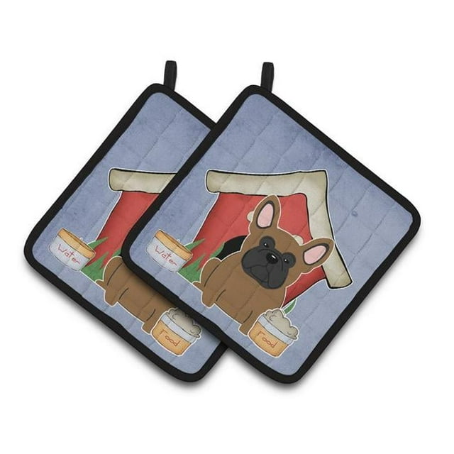 Dog House Collection French Bulldog Brown Pair of Pot Holders