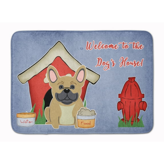 Dog House Collection French Bulldog Cream Machine Washable Memory Foam Mat