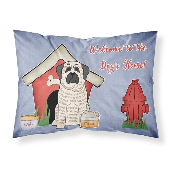 Dog House Collection Mastiff Brindle White Fabric Standard Pillowcase