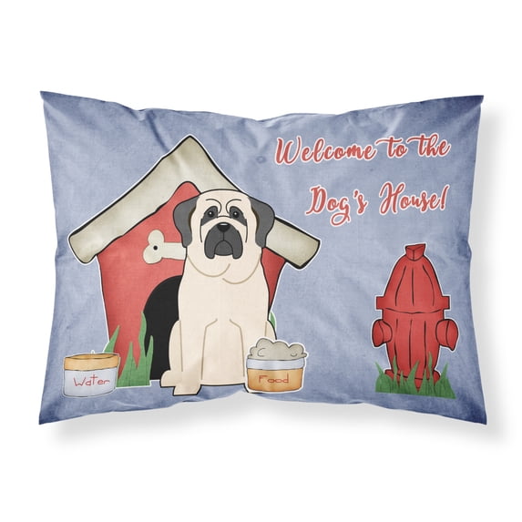 Dog House Collection Mastiff White Fabric Standard Pillowcase