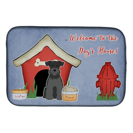 Dog House Collection Miniature Schanuzer Black Dish Drying Mat