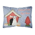thumbnail image 1 of Dog House Collection Miniature Schanuzer White Canvas Fabric Decorative Pillow, 1 of 3