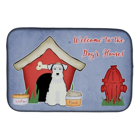 Dog House Collection Miniature Schanuzer White Dish Drying Mat