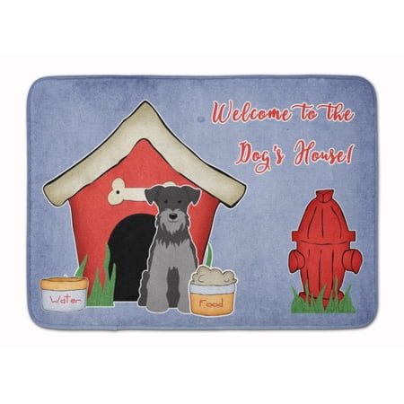 Dog House Miniature Schanuzer Black Machine Washable Memory Foam Mat