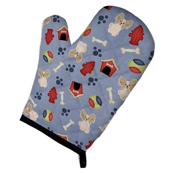 Dog House Collection Papillon Sable White Oven Mitt