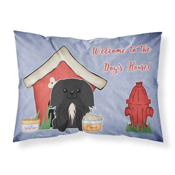 Dog House Collection Pekingese Black Fabric Standard Pillowcase