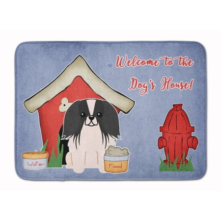 Dog House Collection Pekingese Black White Machine Washable Memory Foam Mat