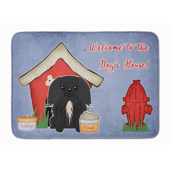 Dog House Collection Pekingnese Black Machine Washable Memory Foam Mat