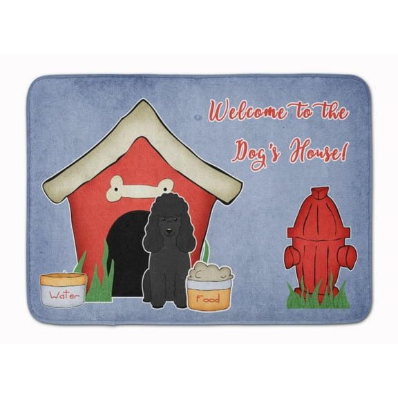 Dog House Collection Poodle Black Machine Washable Memory Foam Mat