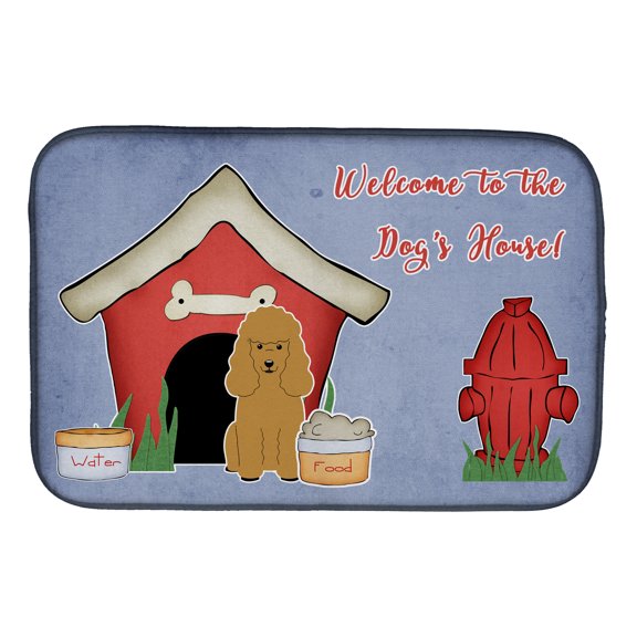 Dog House Collection Poodle Tan Dish Drying Mat