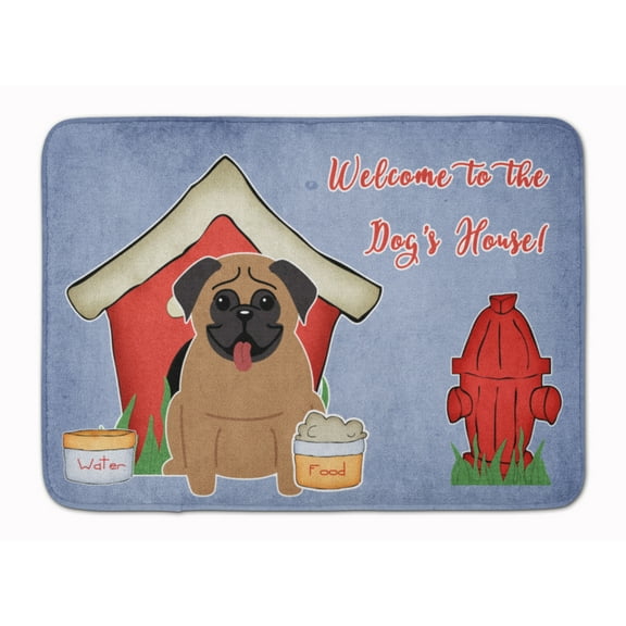 Dog House Collection Pug Brown Machine Washable Memory Foam Mat